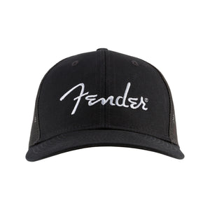 Fender Silver Logo Snapback Hat, Black