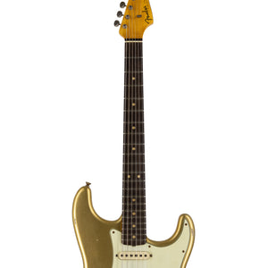 Fender Custom Shop Ltd Ed 1963 Stratocaster Heavy Relic Electric Guitar, Aged Aztec Gold
