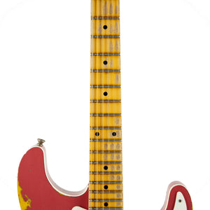 Fender Custom Shop 2018 LTD NAMM 1956 Thinline Strat Heavy Relic Electric Guitar, Aged Coral Pink / 3-Tone Sunburst