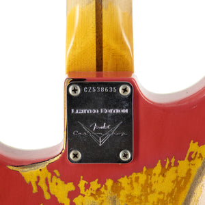 Fender Custom Shop 2018 LTD NAMM 1956 Thinline Strat Heavy Relic Electric Guitar, Aged Coral Pink / 3-Tone Sunburst