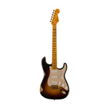Fender Custom Shop Ltd Ed 1955 Bone Tone Relic Stratocaster Electric Guitar, Wide-Fade 2-Color Sunburst