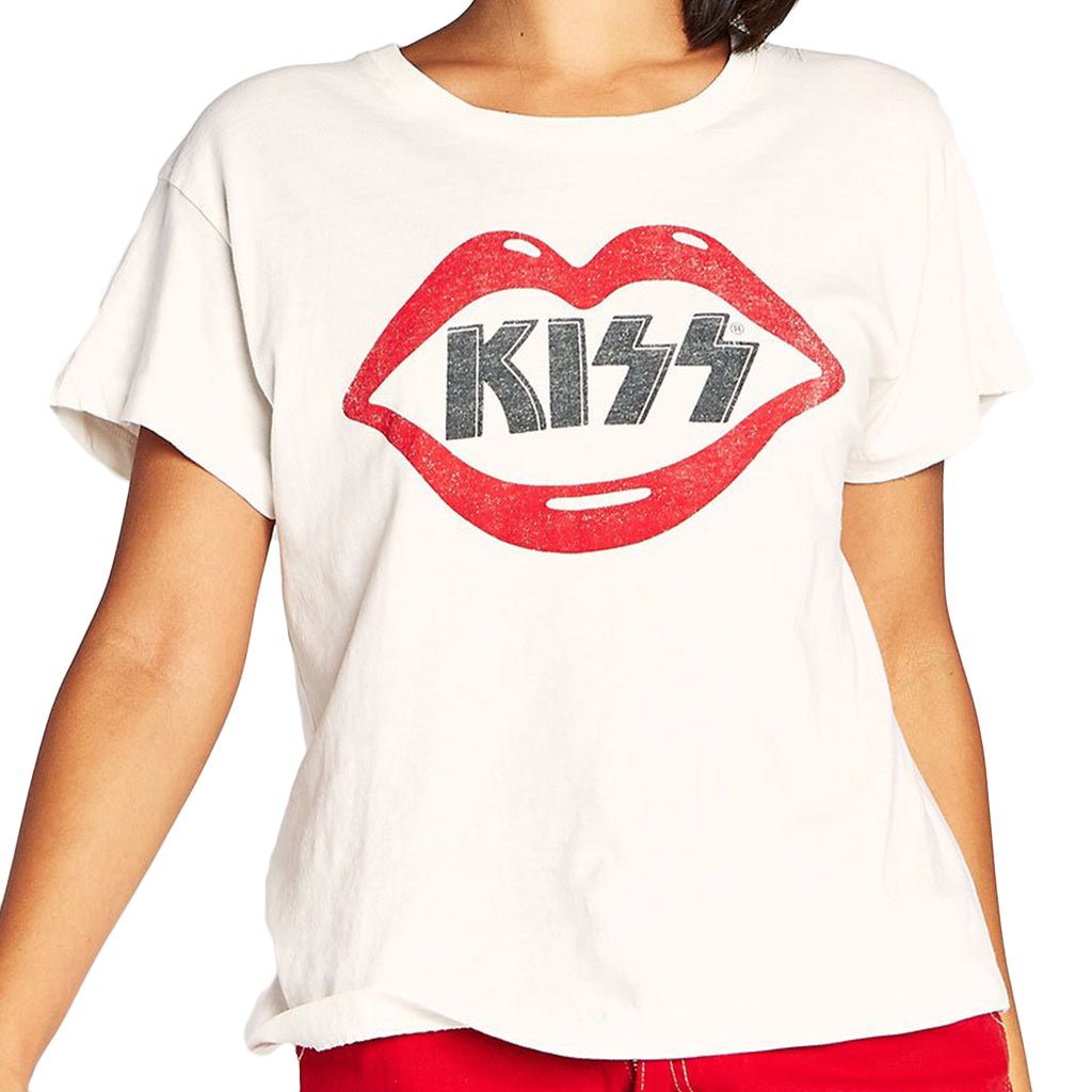 Daydreamer Kiss Lips Tour Tee, Vintage White