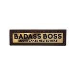Boxer Wooden Desk Sign - Badass Boss