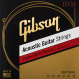 Gibson Coated 80/20 Bronze Acoustic Guitar Strings, Light, 12-53