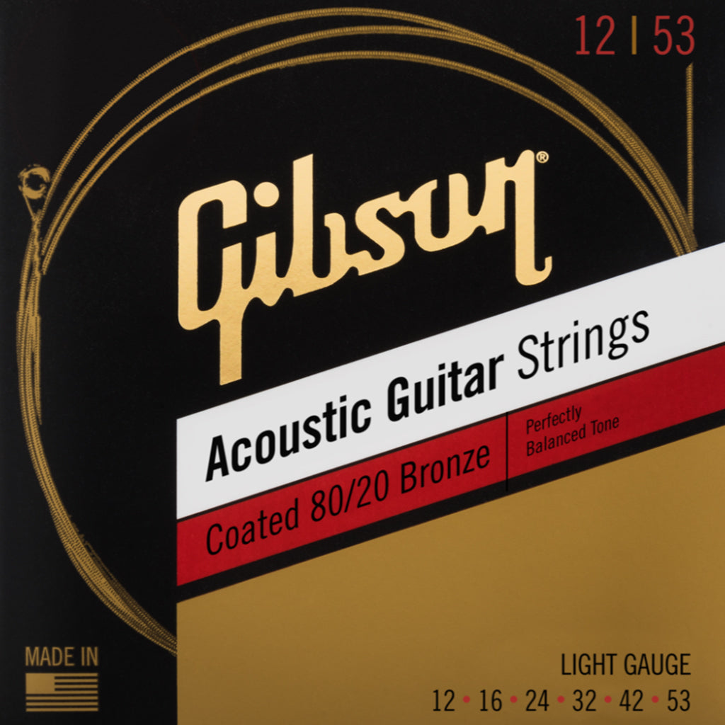 Gibson Phosphor Bronze Acoustic Guitar Strings, Light, 12-53