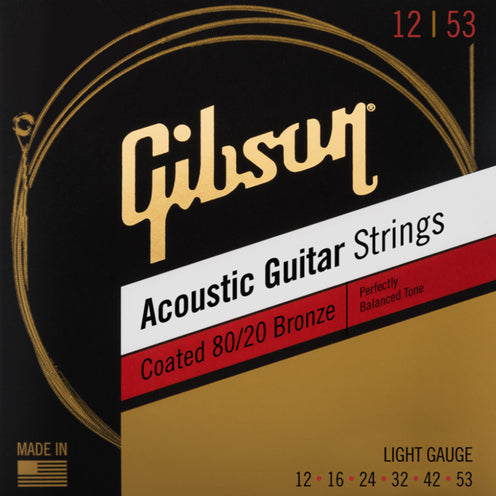 Gibson Phosphor Bronze Acoustic Guitar Strings, Light, 12-53