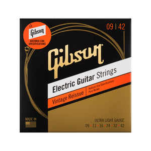 Gibson Vintage Reissue Electic Guitar Strings, Ultra Light, .009-.042
