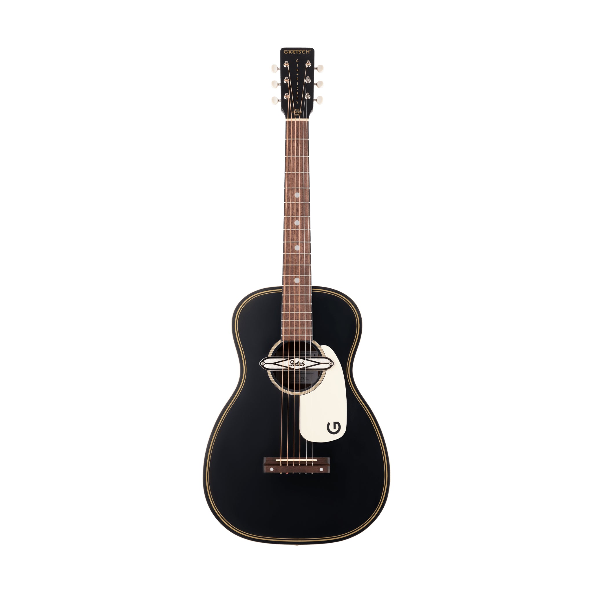 Gretsch G9520E Gin Rickey Acoustic Guitar w/Soundhole Pickup, Walnut FB, Smokestack Black