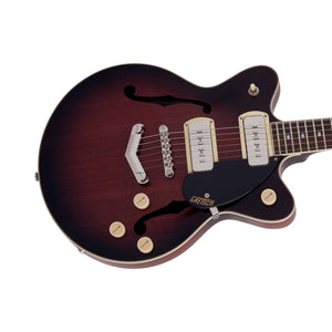 Gretsch G2655-P90 Streamliner Center Block Jr Electric Guitar, Laurel FB, Claret Burst