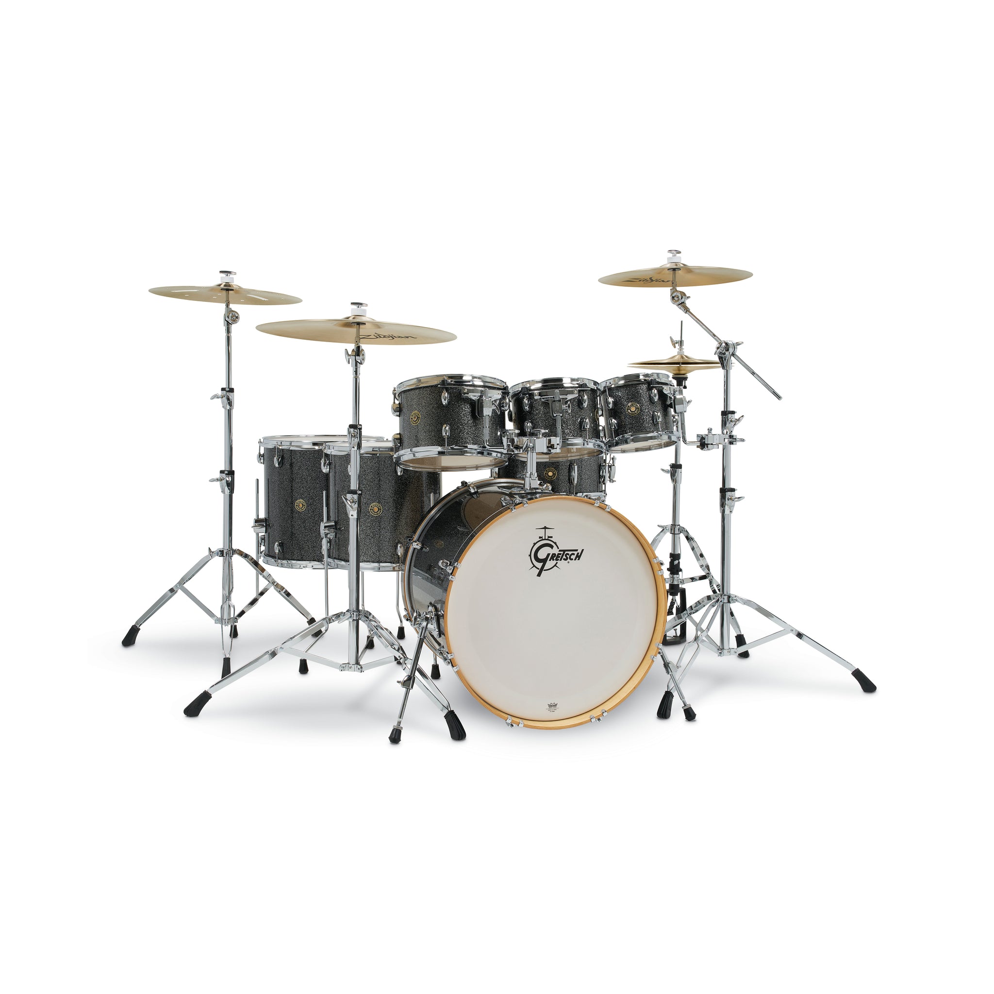 Gretsch CM1-E826P-BS Catalina Maple 7-Piece Drum Shell Kit, Black Stardust