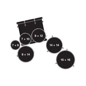 Gretsch CM1-E826P-BS Catalina Maple 7-Piece Drum Shell Kit, Black Stardust