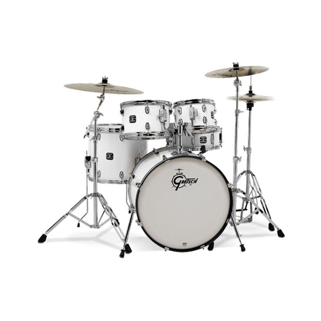 Gretsch GE4605W Energy 5-Piece Drum Kit w/Hardware(20inch BD), No Cymbals, White