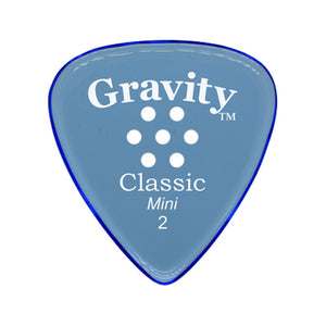 Gravity Classic Mini 2.0mm Guitar Pick w/Multi-hole Grip, Polished Blue