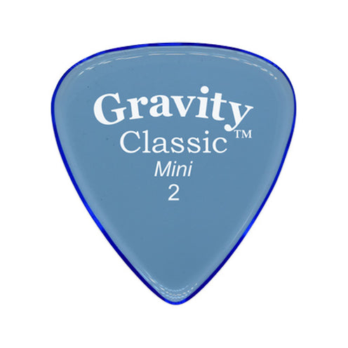 Gravity Classic Mini 2.0mm Guitar Pick, Polished Blue