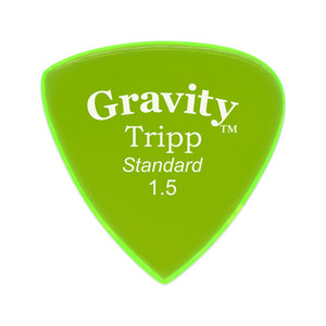 Gravity Tripp Standard 1.5mm Guitar Pick, Polished Fluorescent Green