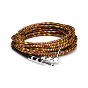 Hosa GTR-518R Tweed Guitar Cable, Straight to Angled, 18ft