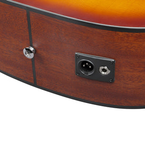 Ibanez Advanced Acoustic AAD50CE-LBS Acoustic Guitar, Light Brown Sunburst Low Gloss