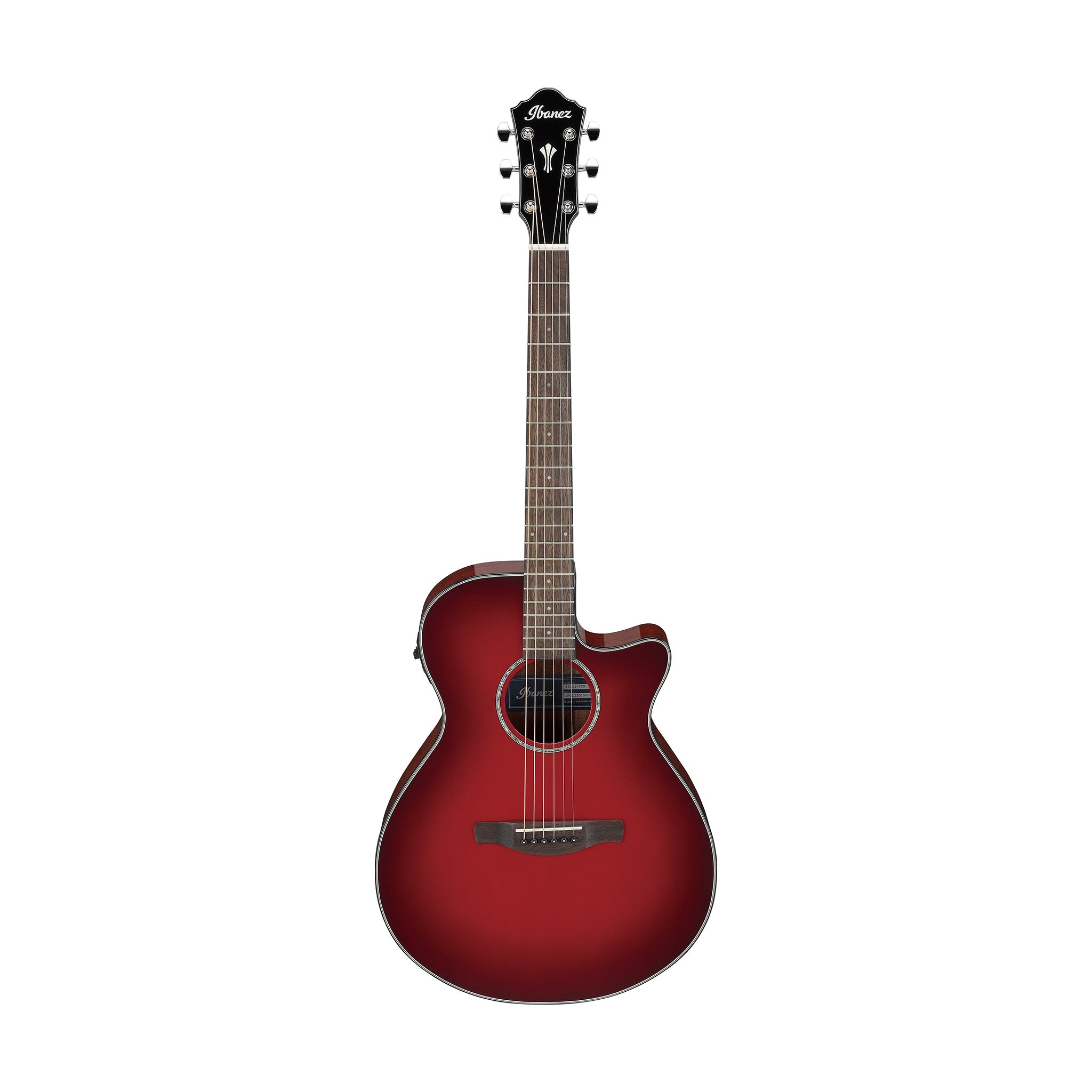 Ibanez AEG51-TRH Acoustic Guitar, Transparent Red Sunburst High Gloss