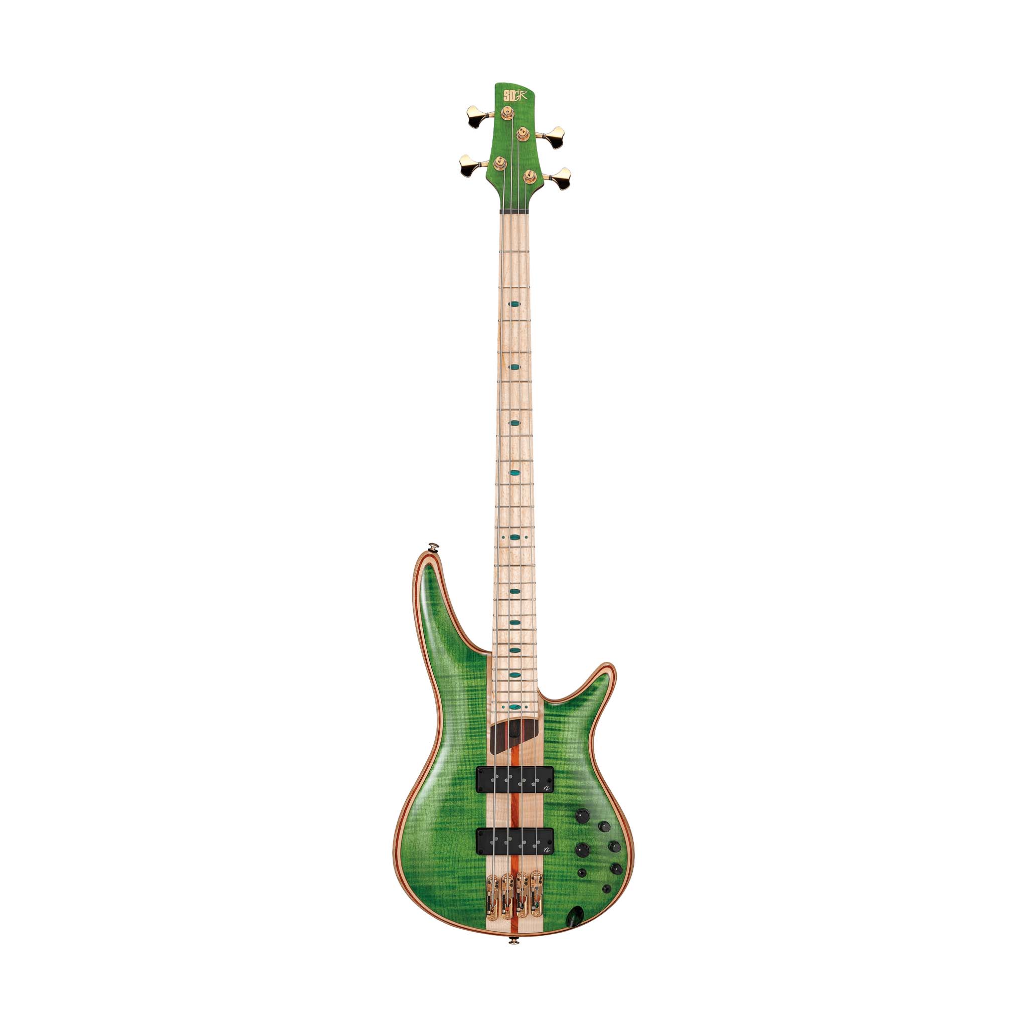 Ibanez Premium SR4FMDX-EGL Electric Bass Guitar w/Bag, Emerald Green Low Gloss