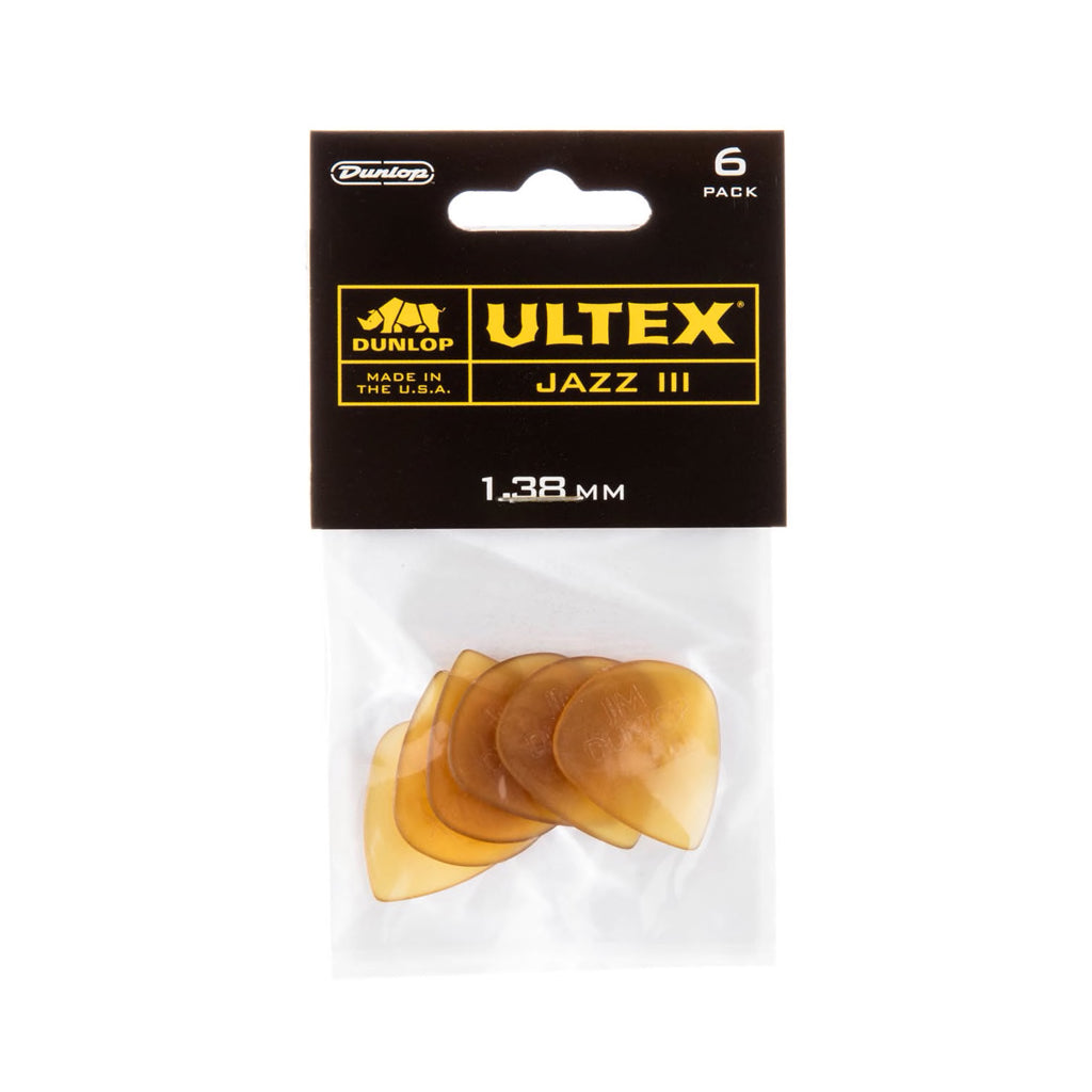 Jim Dunlop 427 Ultex Jazz III Pick, 1.38mm, 6-Pack – Swee Lee