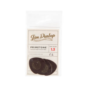 Jim Dunlop 514 Primetone Semi-Round Smooth Pick, 1.3mm, 3-Pack