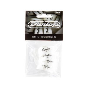 Jim Dunlop 9004P White Thumbpick, X-Large, 4-Pack
