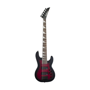 Jackson JS Series Concert Bass JS3VQ Guitar, Amaranth FB, Transparent Red Burst