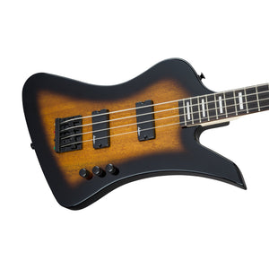Jackson JS Series Kelly Bird Bass IV JS2 Guitar, Amaranth FB, Tobacco Burst