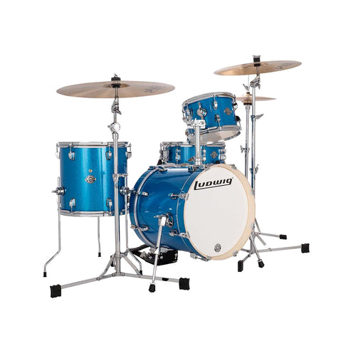 Ludwig LC2792 Breakbeats By Questlove 4pcs Shell Pack w/ Bag, Blue Sparkle