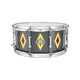 Ludwig LLS503XXCX2 6.5x14 Legacy Mahogany 110th Anni. Snare Drum, Flash Diamond Inlay Charcoal