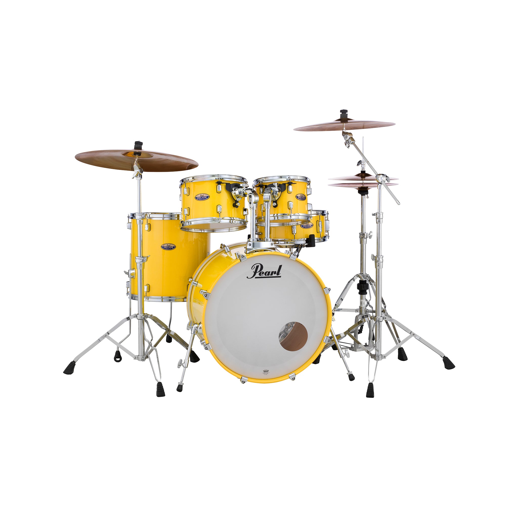 Pearl DMP925SPC-228 Decade Maple 5-Pcs Shell Pack (2218B/1007T/1208T/1616F/1455S), Solid Yellow