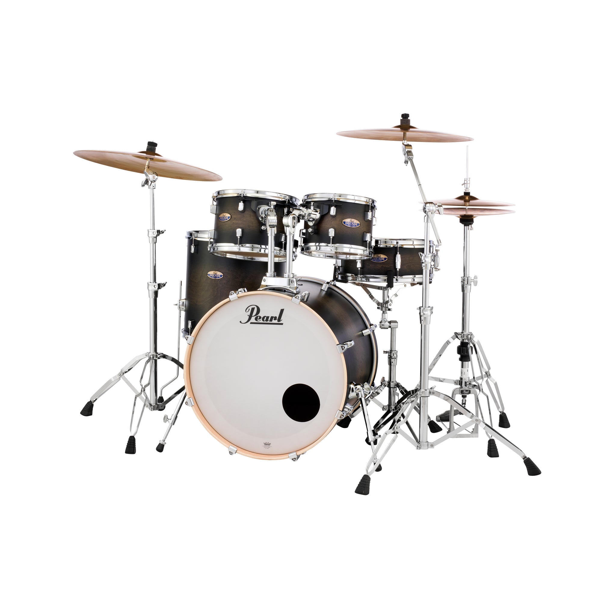Pearl DMP925SPC-262 Decade Maple 5-Piece Shell Pack (2218B/1007T/1208T/1616F/1455S), Satin Black Burst