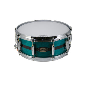 Pearl MMG1455S/C-850 14x5.5inch Masters Maple Gum Snare, Aqua Turquoise Stripe