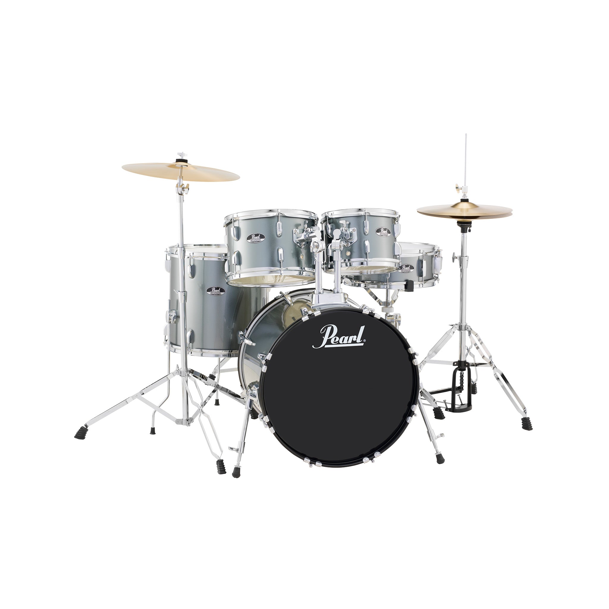 Pearl RS505BC/C #706 Roadshow 5pcs Drum Kit w/Hardware & Cymbal(14HH/16CR/20R), Charcoal Metallic