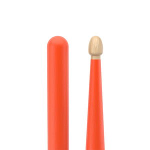 Promark RBH565AW-ORANGE Rebound 5A .565 Hickory Acorn Wood Tip Drumstick, Orange