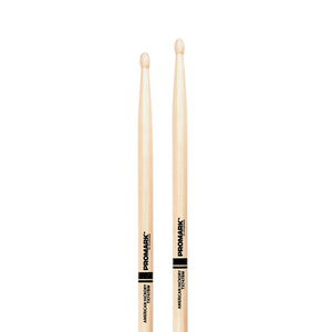 Promark TX747BW Hickory 747B Super Rock Drumsticks, Wood Tip