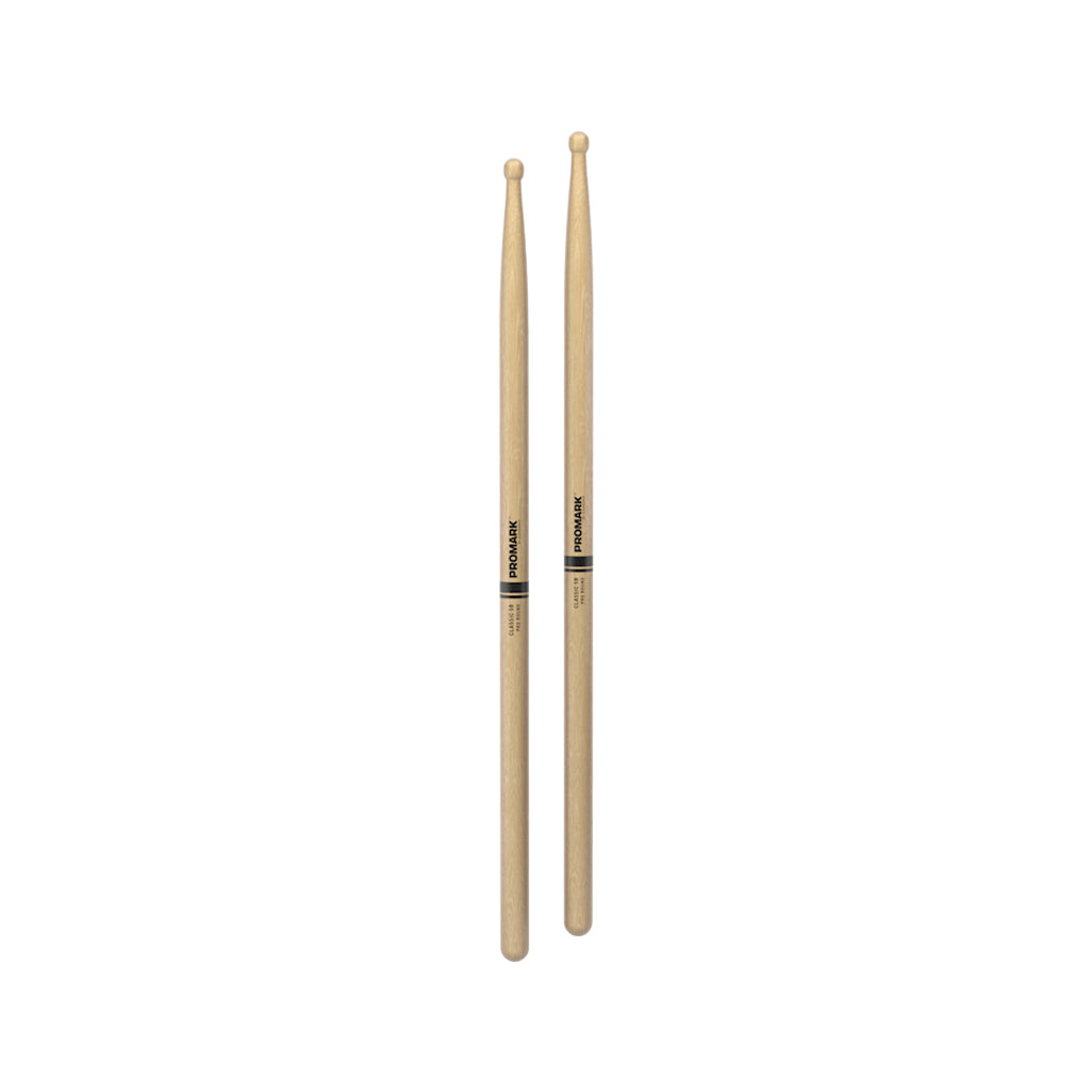 Promark TXPR5BW Pro-Round Hickory 5B Drumsticks, Wood Tip
