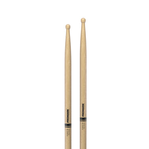 Promark TXPR5BW Pro-Round Hickory 5B Drumsticks, Wood Tip