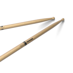 Promark TXPR5BW Pro-Round Hickory 5B Drumsticks, Wood Tip