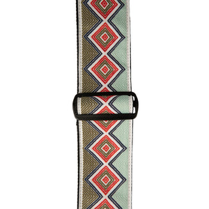PRS 2.75 Inch Wide Retro Jacquard Guitar Strap, Green / Red