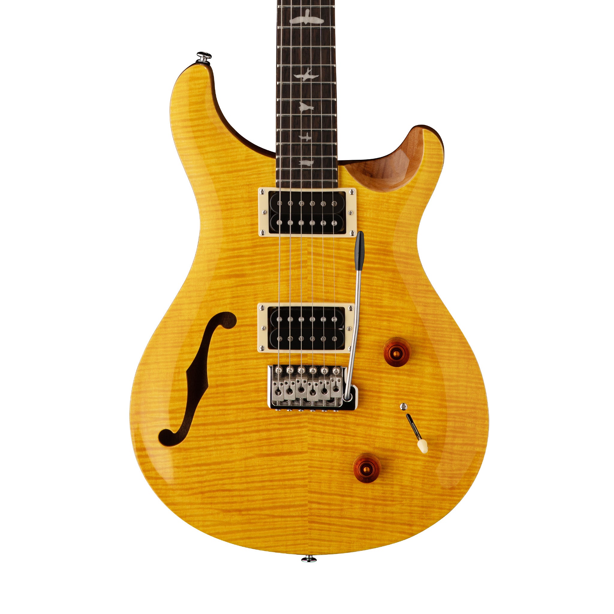 PRS SE Custom 22 Semi-Hollow Electric Guitar, Santana Yellow