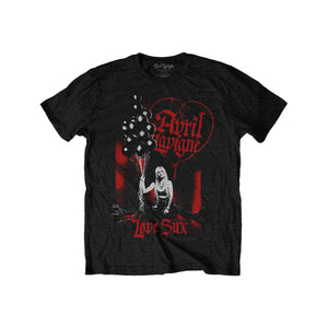 Rockoff Avril Lavigne Unisex T-Shirt: Love Sux Balloons, Black
