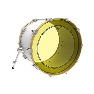 Remo P3-1322-CT-YE 22inch Powerstroke P3 Bass Colortone Batter Drum Head, Yellow