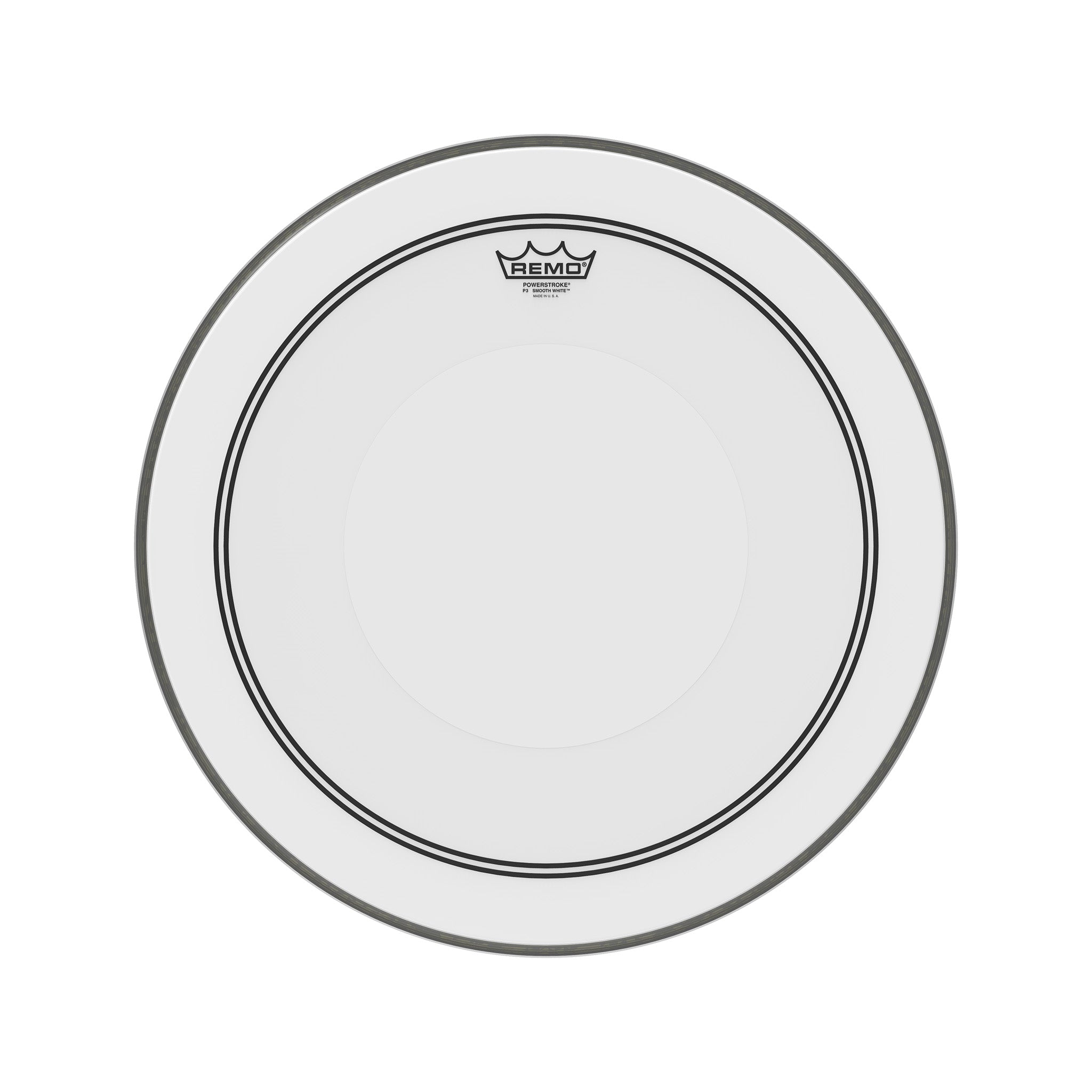 Remo P3-1222-C0 22inch Powerstroke III Smooth White, White Dot Top Side Bass Drum Head
