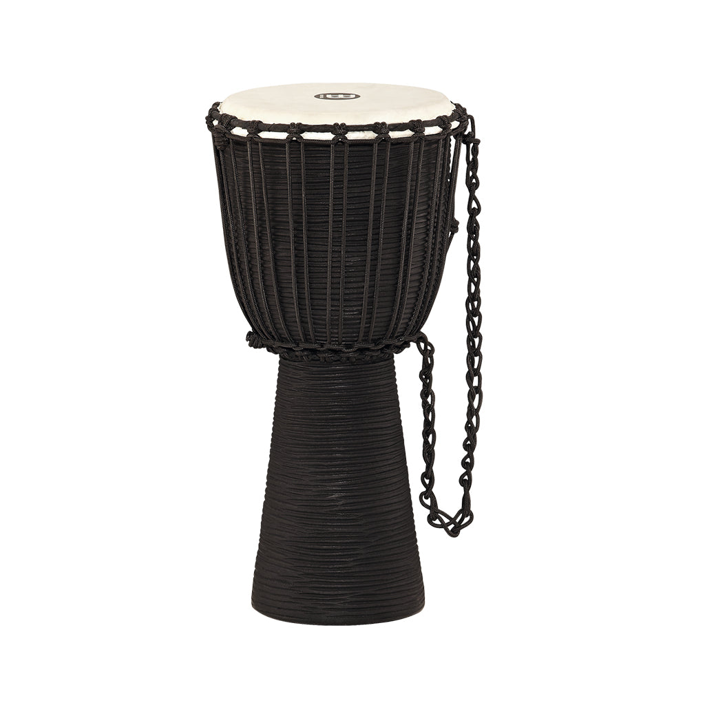 MEINL Percussion HDJ3-M 10inch Rope Tuned Headliner Series Wood Djembe, Black River Series