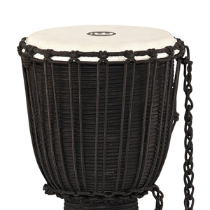 MEINL Percussion HDJ3-M 10inch Rope Tuned Headliner Series Wood Djembe, Black River Series