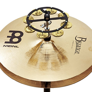 MEINL Percussion HTHH1B-BK Headliner Series Hihat Tambourines, 1 Row, Hammered Brass Jingles