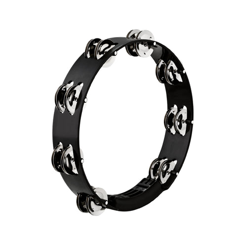 MEINL Percussion HTT10BK 10inch Headliner Tour Tambourine, 2 Rows, Black, Stainless Steel Jingles