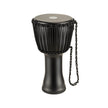MEINL Percussion PADJ4-L-G 12inch Rope Tuned Travel Series Djembe, Goat Head, Phantom Black