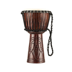 MEINL Percussion PROADJ4-M 10inch Professional African Style Djembe, African Queen Carving